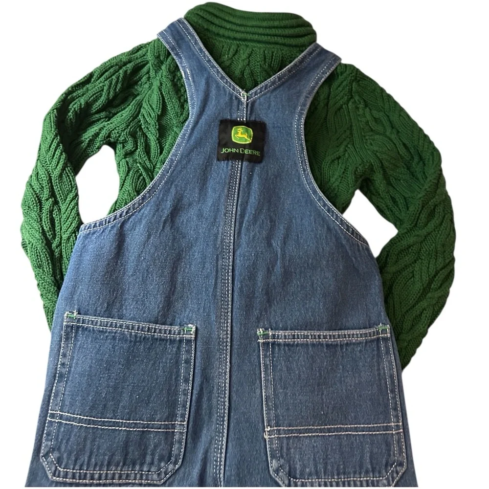 Boys size 5 LOT JOHN DEERE Overalls & Green JARVIS ARCHER Cableknit Sweater‎ 5